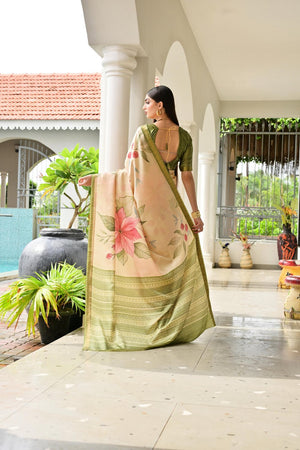 Multi Color Floral Printed Art Silk Saree (Eth_SR_233)