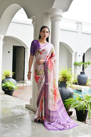 Multi Color Floral Printed Art Silk Saree (Eth_SR_234)