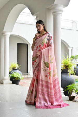 Multi Color Floral Printed Art Silk Saree (Eth_SR_235)
