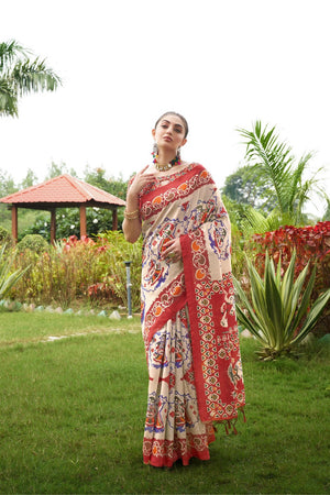 Multi Color Printed Art Silk Saree (Eth_SR_272)