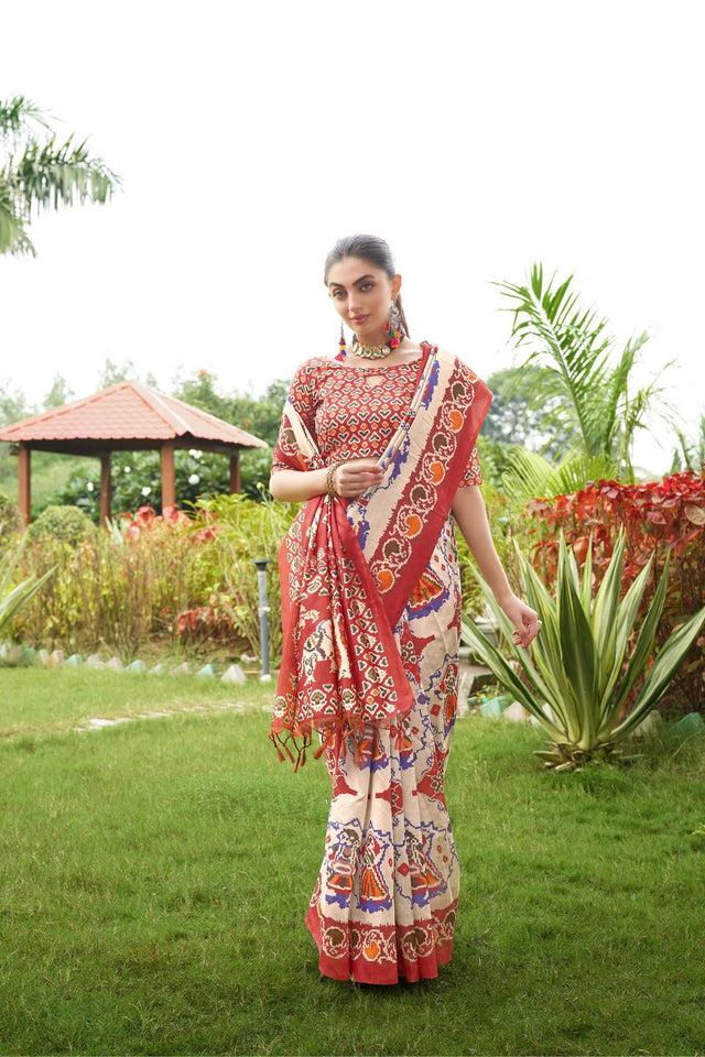 Multi Color Printed Art Silk Saree (Eth_SR_272)