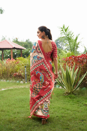 Multi Color Printed Art Silk Saree (Eth_SR_273)
