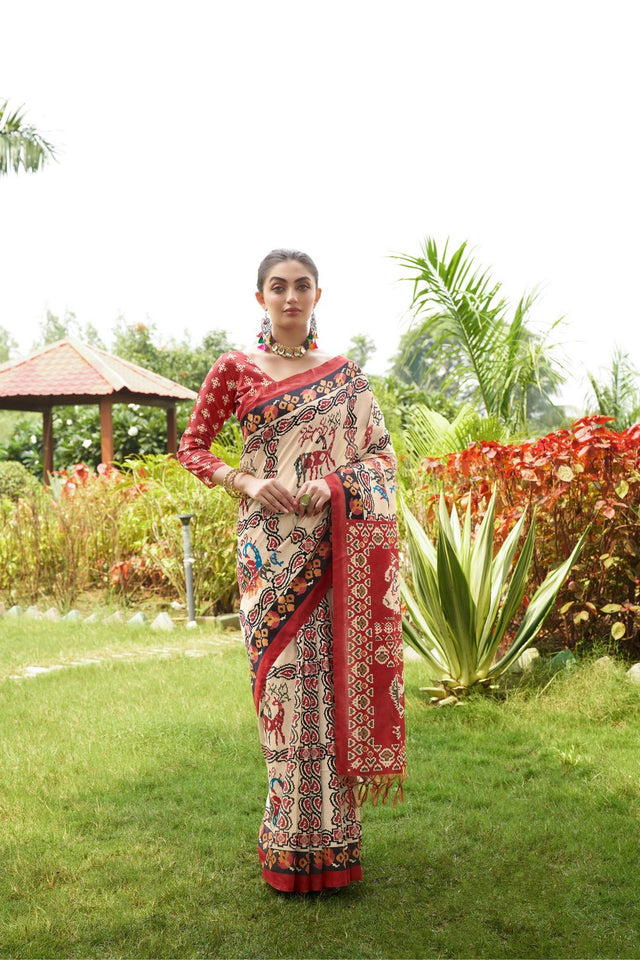 Multi Color Printed Art Silk Saree (Eth_SR_274)