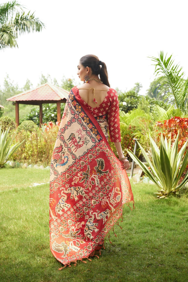 Multi Color Printed Art Silk Saree (Eth_SR_274)