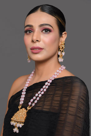 Pink Kundan & Beads Alloy Necklace Set