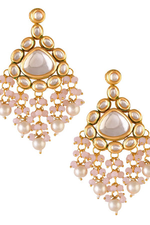 Golden Kundan & Beads Alloy Earrings