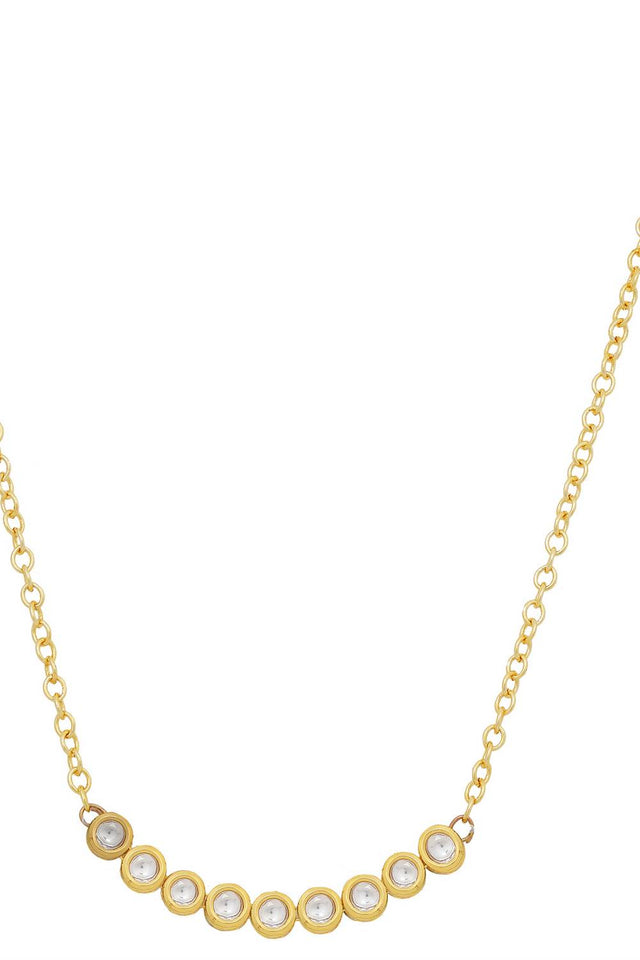 Golden Sleek Kundan Alloy Necklace