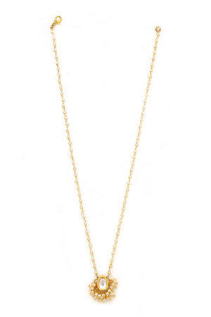 Golden Kundan Drop Alloy Necklace