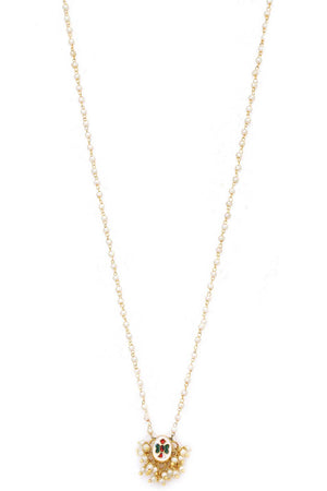 Golden Kundan Drop Alloy Necklace