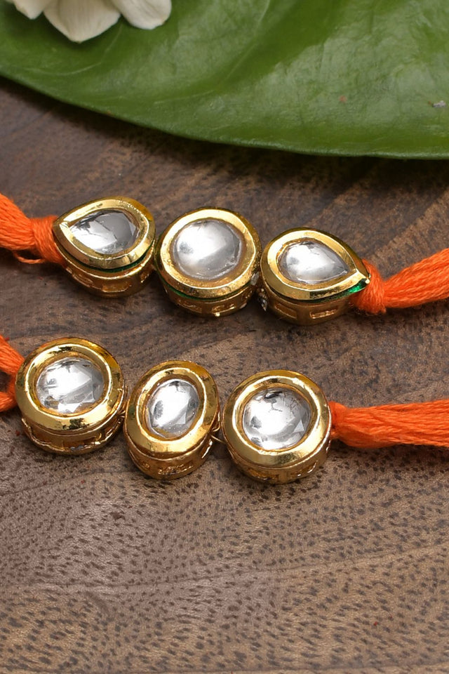 Kundan Handmade Rakhi- Set Of 2