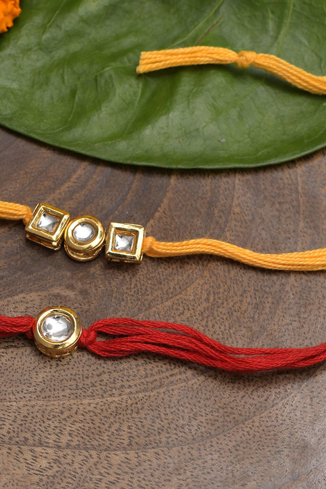 Kundan Handmade Rakhi- Set Of 2
