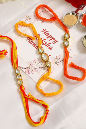 Kundan Handmade Rakhi- Set Of 3