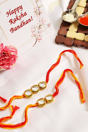 Kundan Handmade Rakhi- Set Of 2
