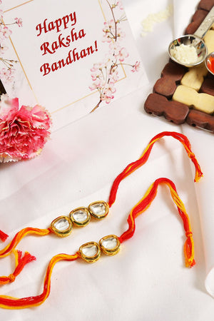 Kundan Handmade Rakhi- Set Of 2