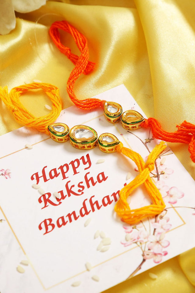 Kundan Handmade Rakhi- Set Of 2