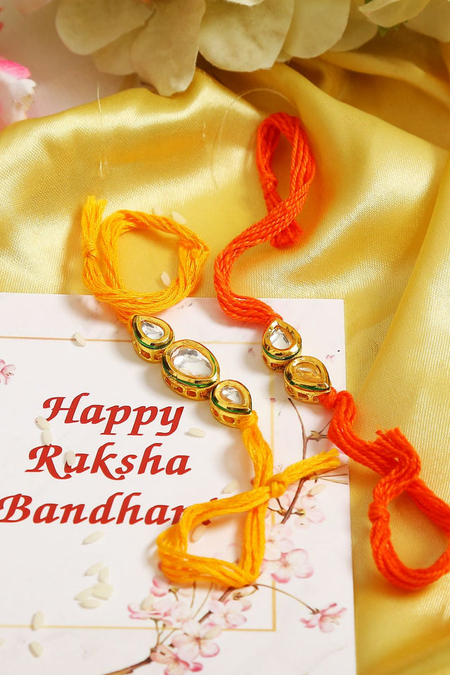 Kundan Handmade Rakhi- Set Of 2