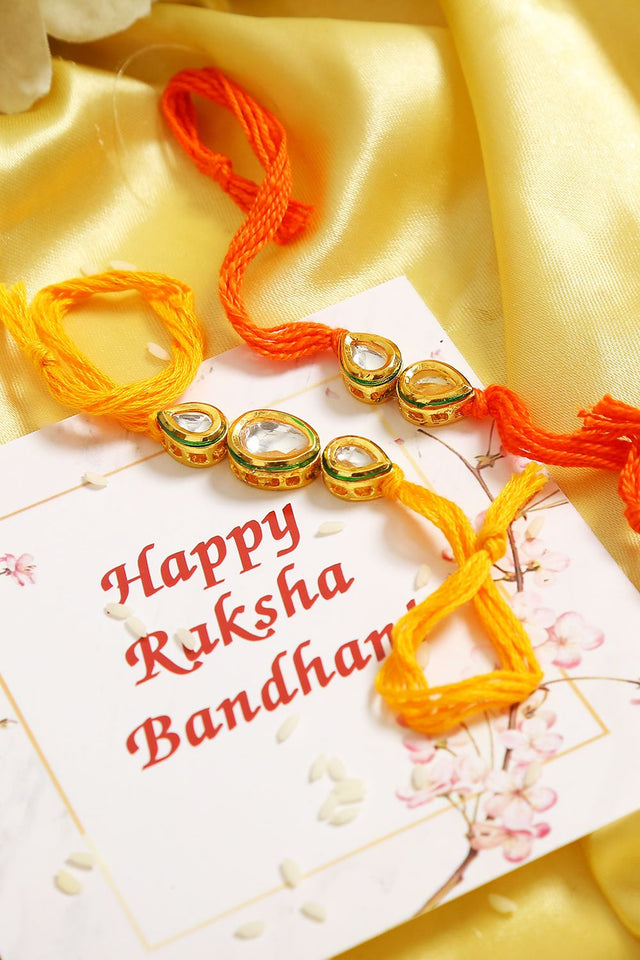 Kundan Handmade Rakhi- Set Of 2