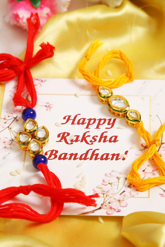 Kundan Handmade Rakhi- Set Of 2
