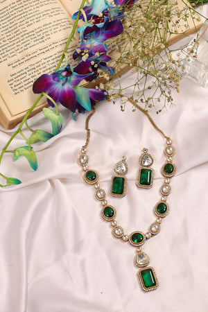 Multi-Color Brass Necklace And Earring Set