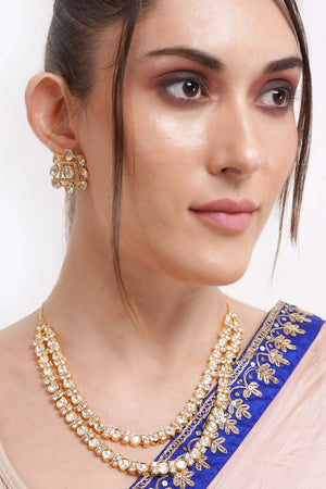 Multi-Color Brass Necklace And Earring Set