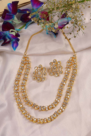 Multi-Color Brass Necklace And Earring Set