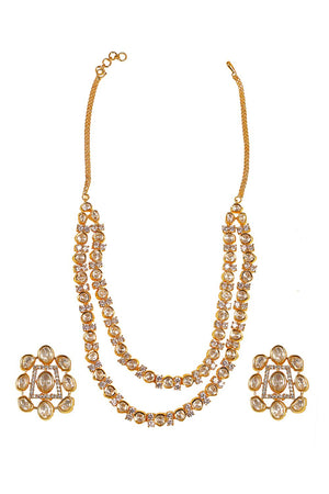 Multi-Color Brass Necklace And Earring Set
