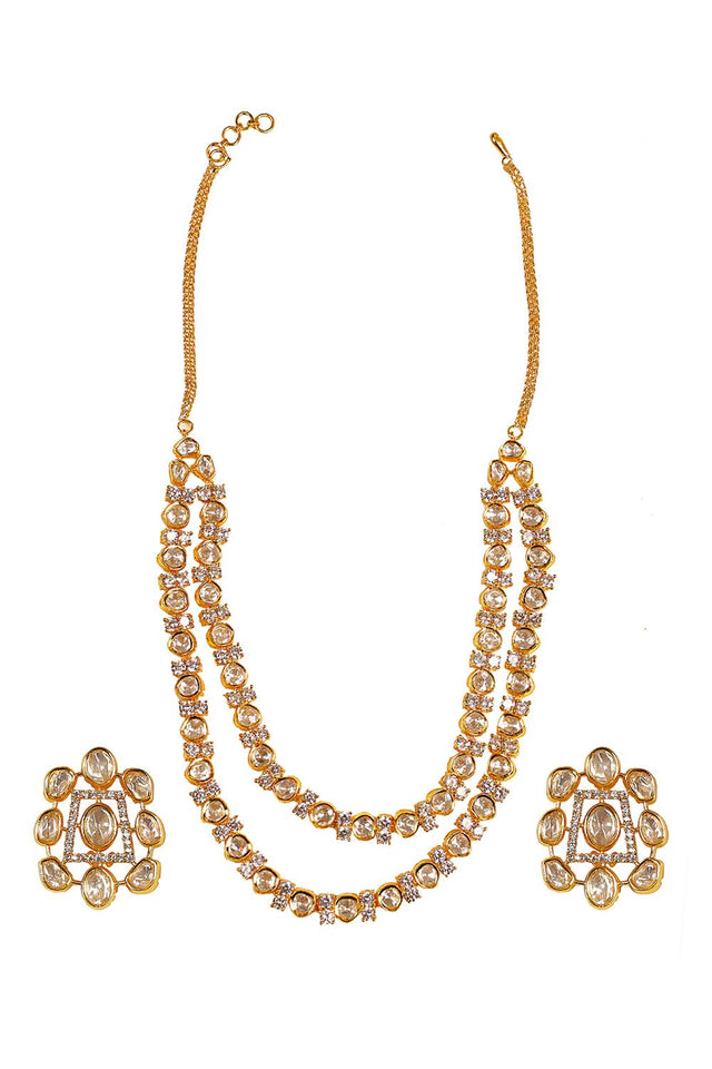 Multi-Color Brass Necklace And Earring Set