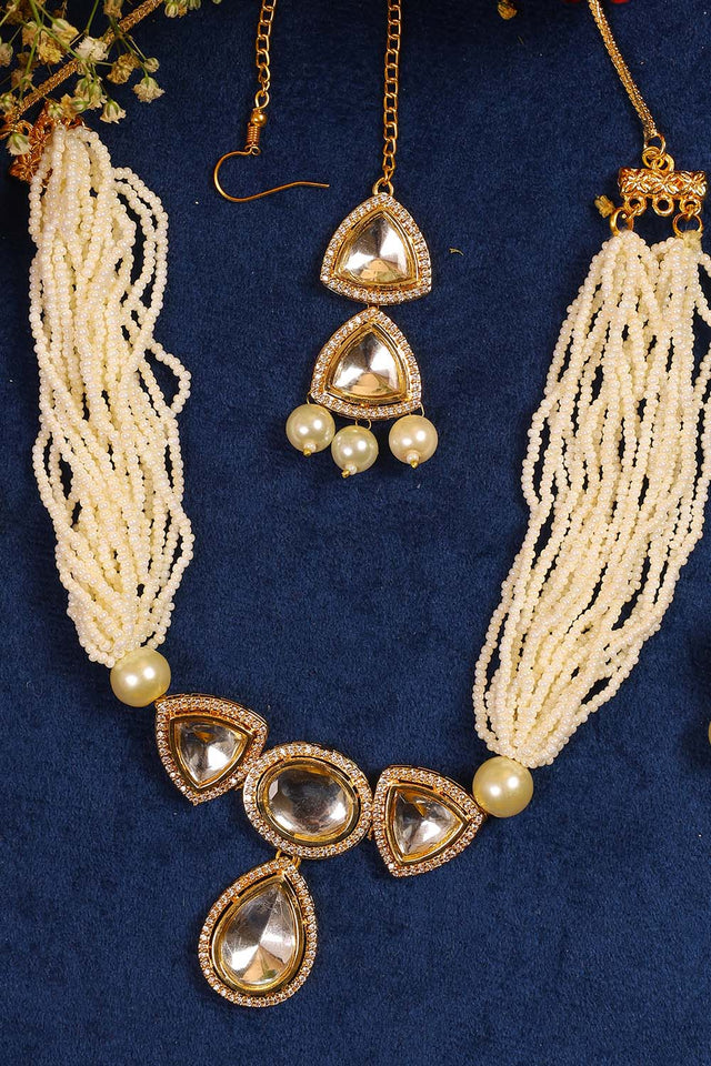 Multi-Color Brass Necklace Set