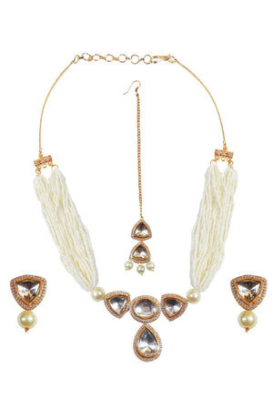Multi-Color Brass Necklace Set