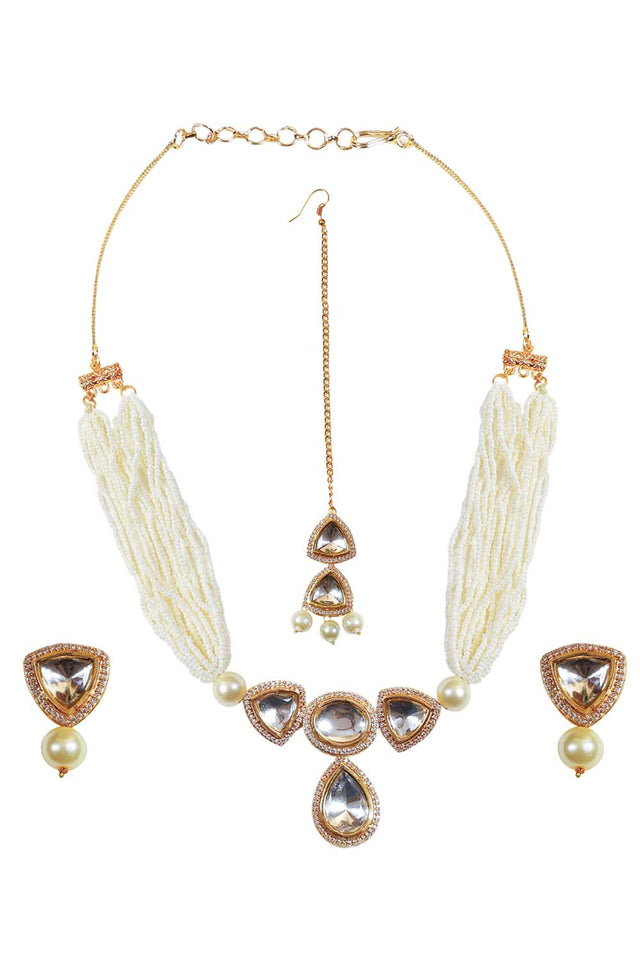 Multi-Color Brass Necklace Set