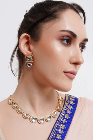 Multi-Color Brass Necklace And Earring Set