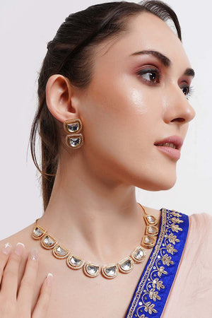 Multi-Color Brass Necklace And Earring Set