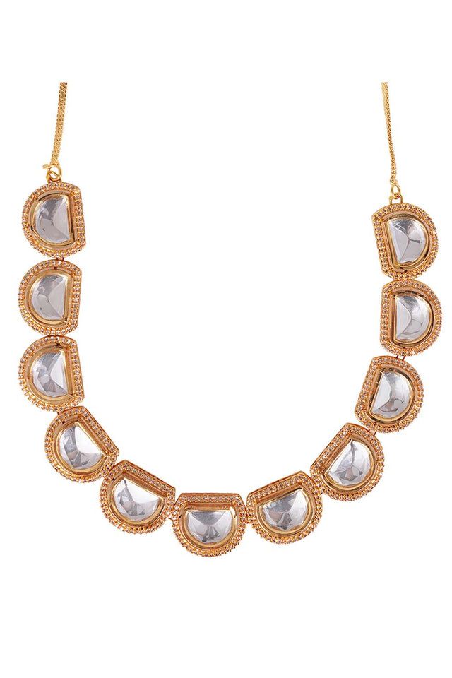 Multi-Color Brass Necklace And Earring Set