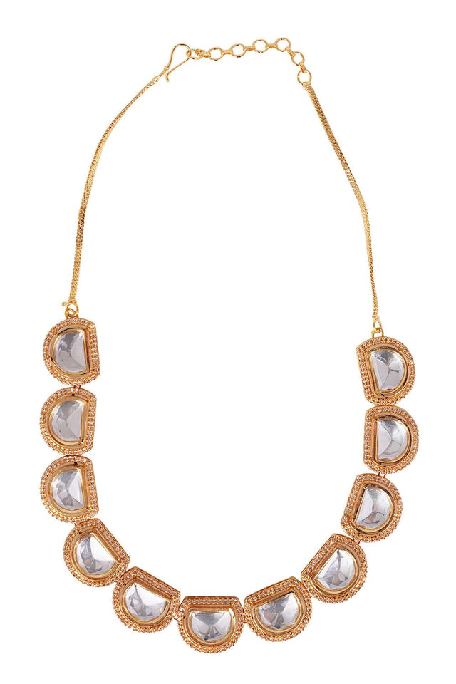 Multi-Color Brass Necklace And Earring Set