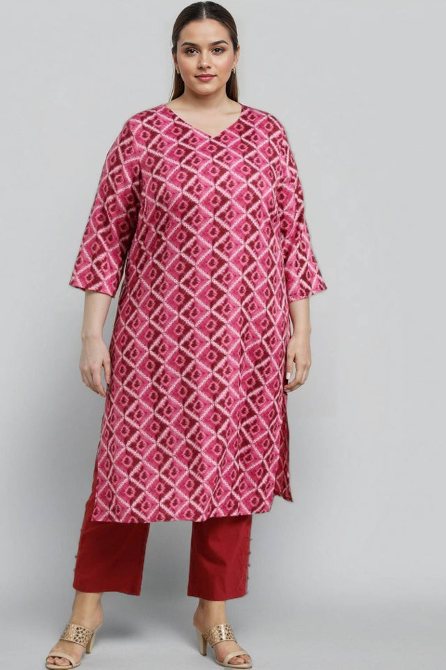 Multi Color Printed Silk Blend Long Kurti