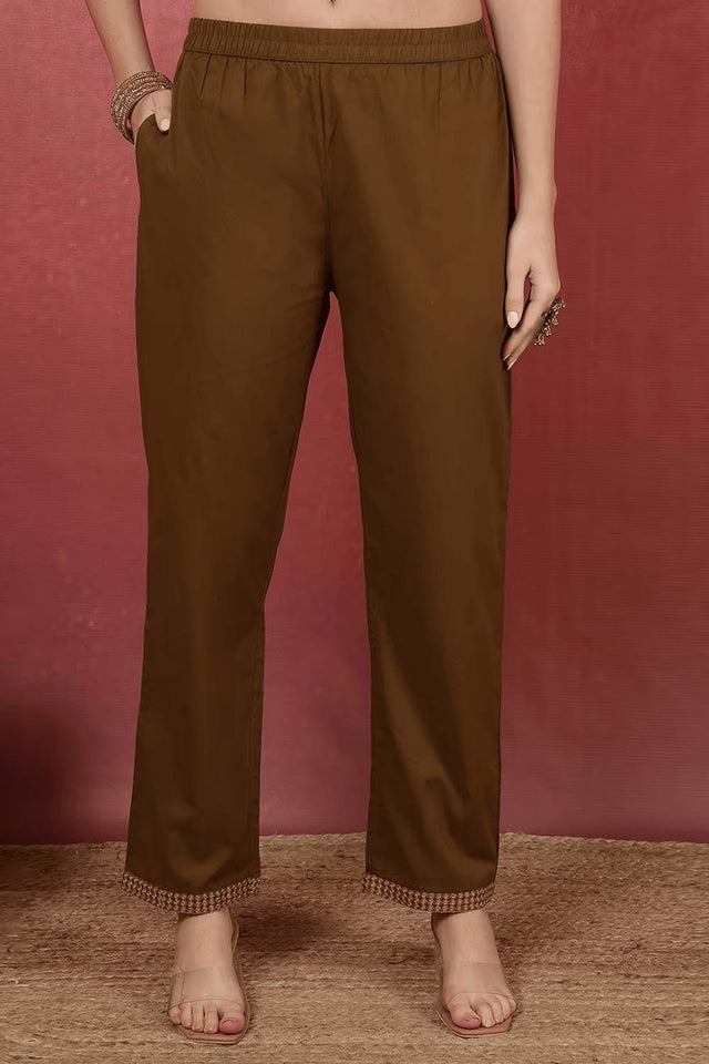 Mehendi Embroidered Chanderi Anarkali Suit Set