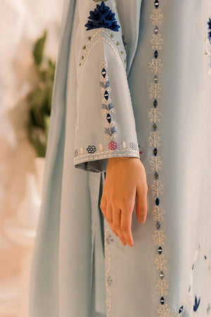 Grey Floral Embroidered Chanderi Kurti Pant Set