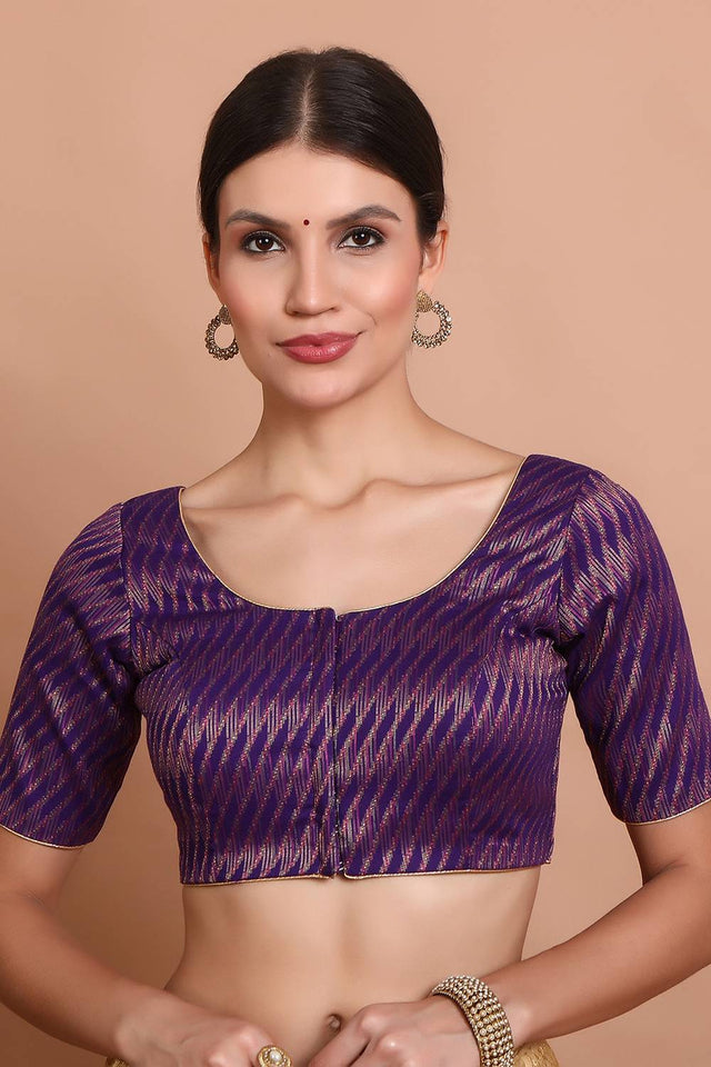 Violet Woven Brocade Blouse