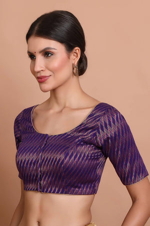 Violet Woven Brocade Blouse