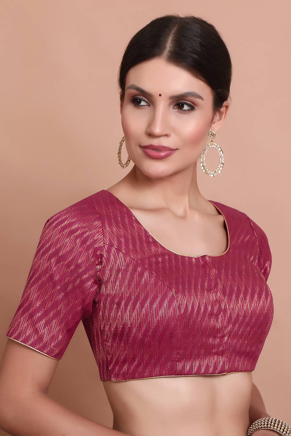 Pink Brocade Buy Pink Woven Brocade Blouse Online - KARMAPLACE