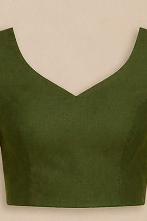 Green Printed Chanderi Cotton Ready To Wear Saree (HT1904)