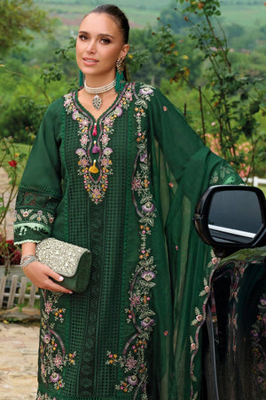 Green Floral Embroidered Silk Blend Kurti Pant Set (IDKH9GN11534)