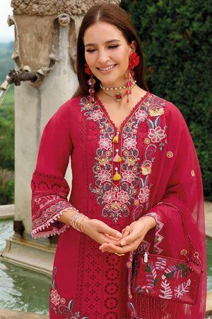 Red Embroidered Silk Blend Kurti Pant Set (IDKH9RD11532)