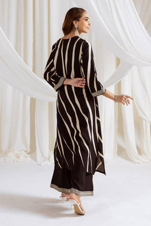Black Printed Rayon Kurti Pant Set (IDKS5BK12440)