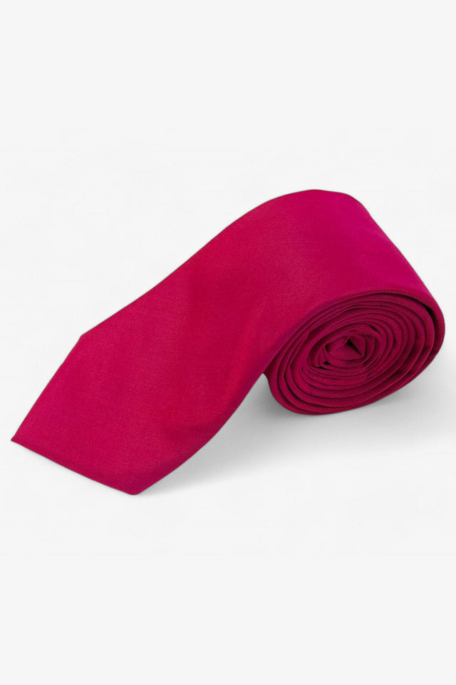 Pink Ethnic Plain Silk Pink Tie