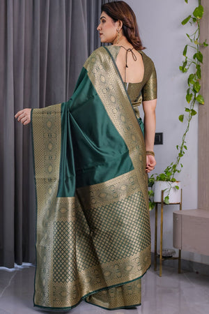 Green Zari Woven Art Silk Saree (JCQ1-GREEN)