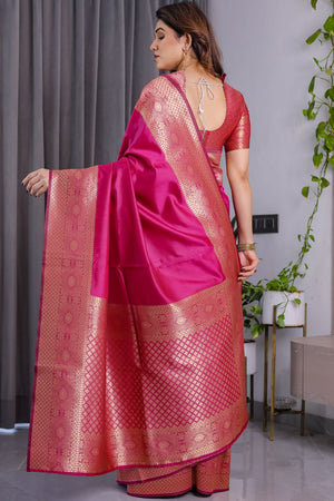 Pink Zari Woven Art Silk Saree (JCQ1-PINK)