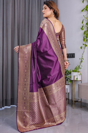 Wine Zari Woven Art Silk Saree (JCQ1-WINE)