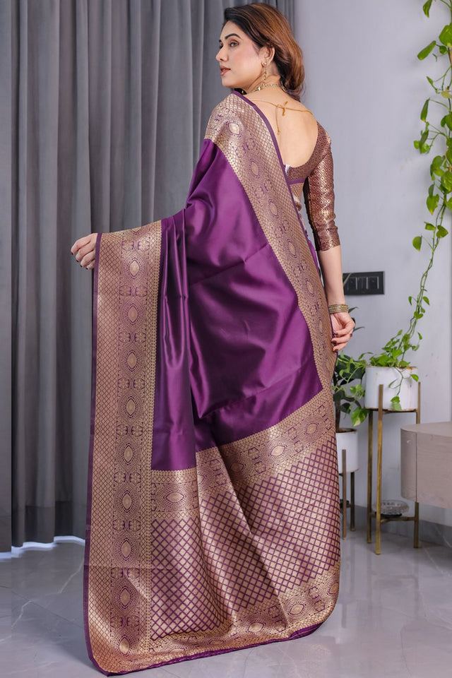 Wine Zari Woven Art Silk Saree (JCQ1-WINE)