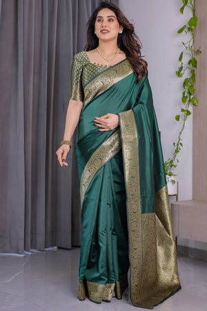 Green Zari Woven Art Silk Saree (JCQ2-GREEN)